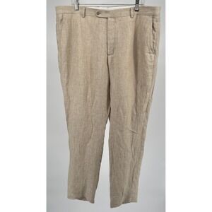 Joseph Abboud Pants Mens 40x32 Beige 100% Linen Beach Wedding Resort Lightweight
